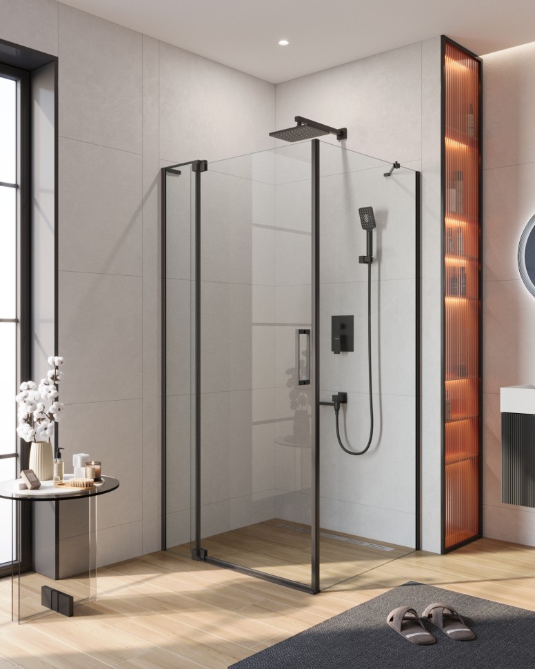 Душевой уголок CEZARES SLIDER-AH-1-100-100/110-C-NERO