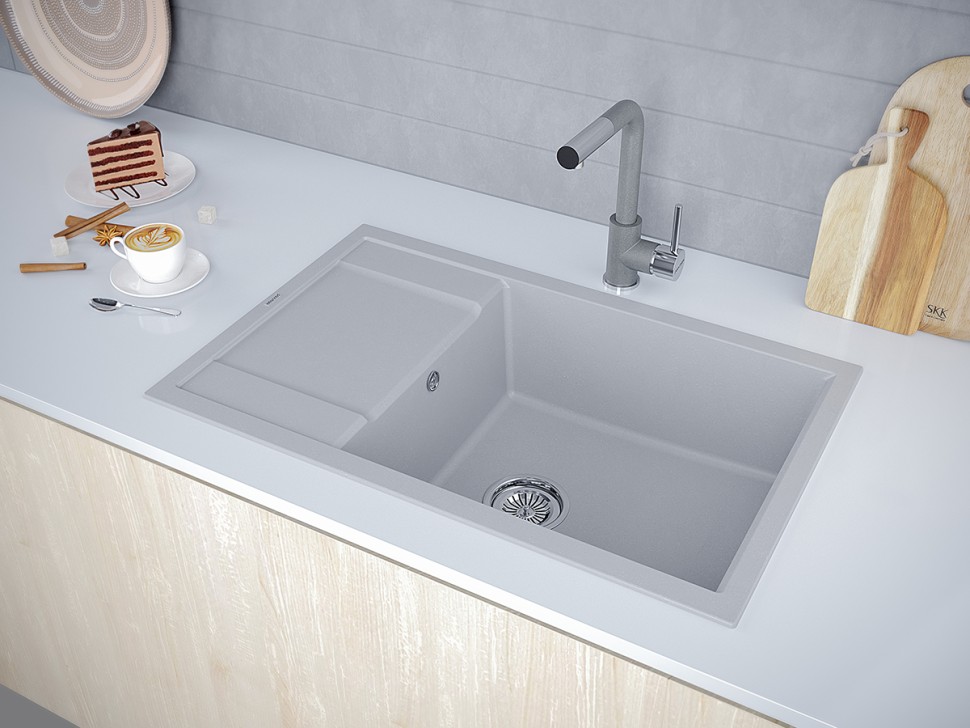 Мойка FLUGEN 60, IT-GRANIT, PM317850-GRM, серый металлик, 780х500 мм, Paulmark