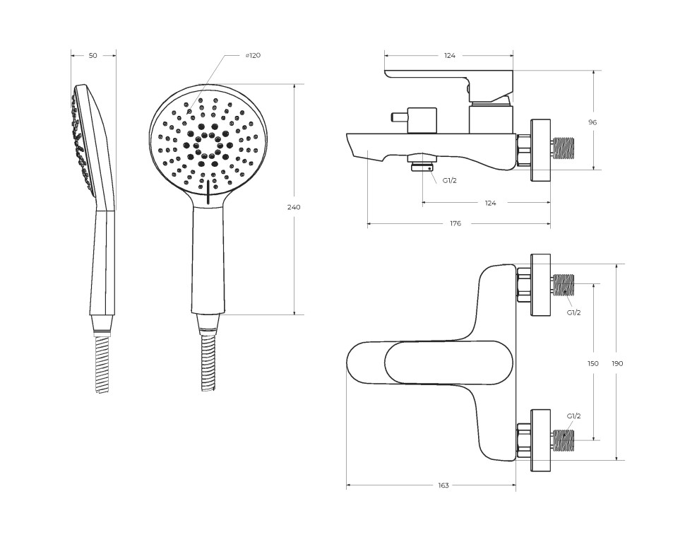 Смеситель для ванны и душа CEZARES STYLUS-VD-BORO