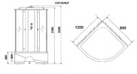 Душевая кабина Niagara Ultra NG-214-01LN (120х80х220) высокий поддон(48см),черный,стекло тонированное,4 места