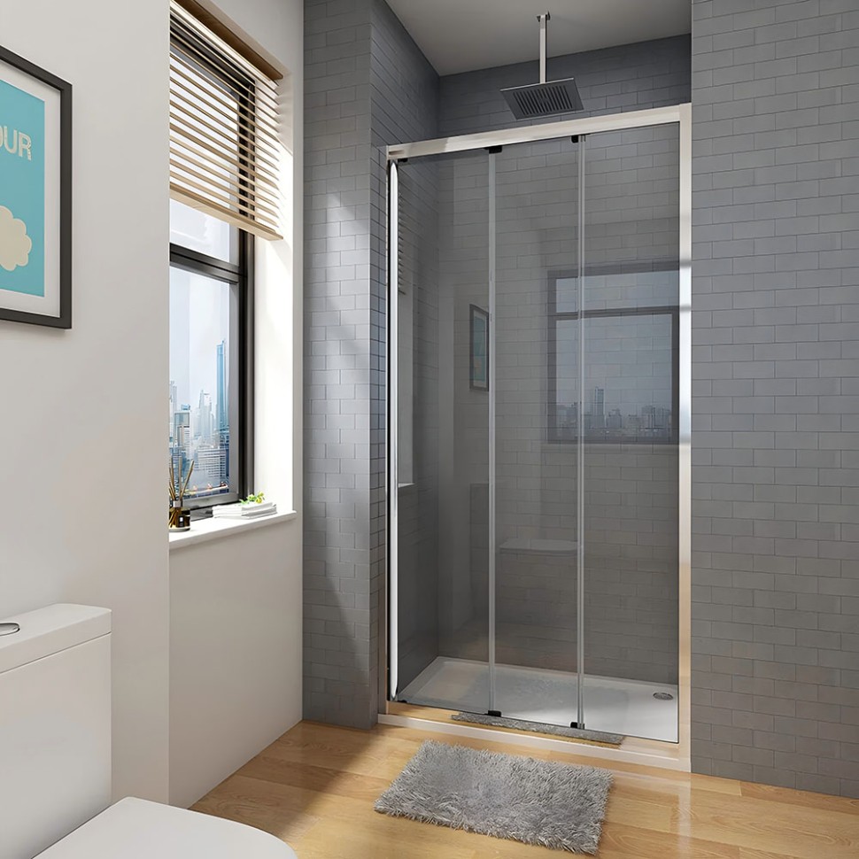 Душевая дверь Veconi Vianno VN-28, 1000x1950, хром, стекло прозрачное