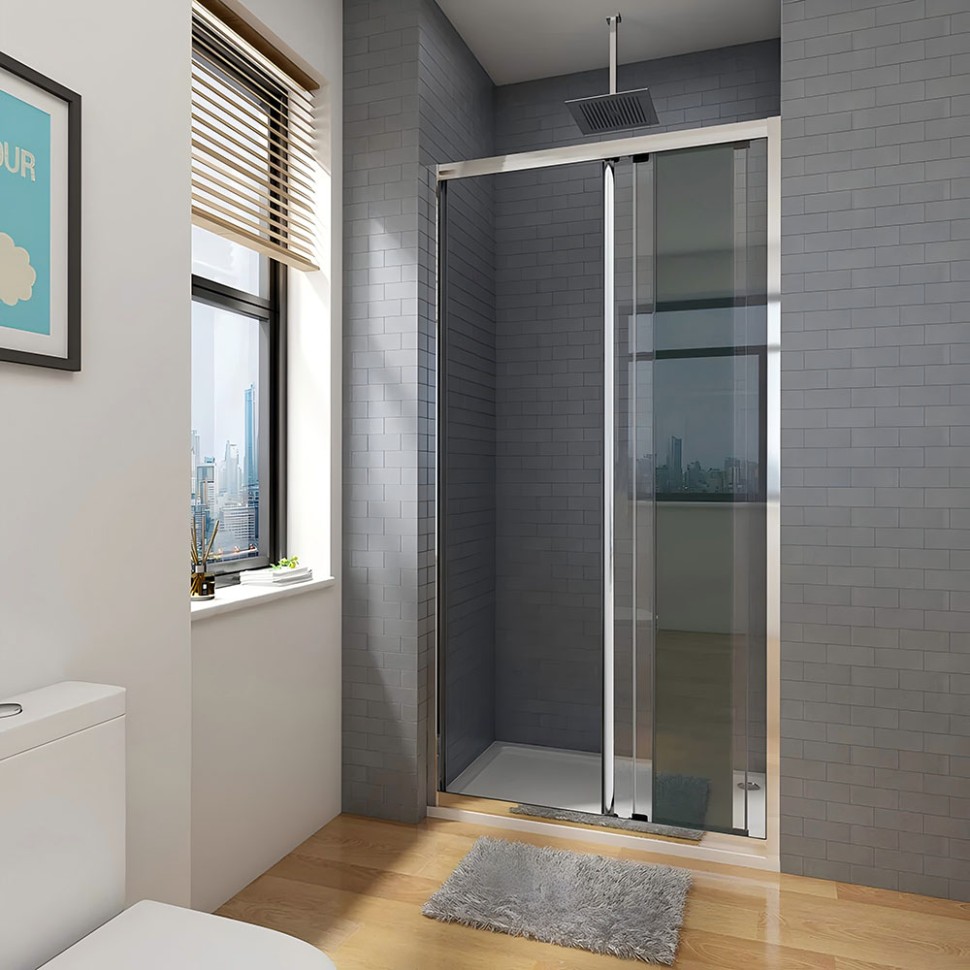 Душевая дверь Veconi Vianno VN-28, 1000x1950, хром, стекло прозрачное