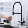 Смеситель Splenka для кухни со съемным гибким изливом, с магнитным фиксатором излива, с подключением фильтра питьевой воды S70.63.06 Черный