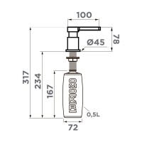 Дозатор Omoikiri OM-05-LG латунь/графит