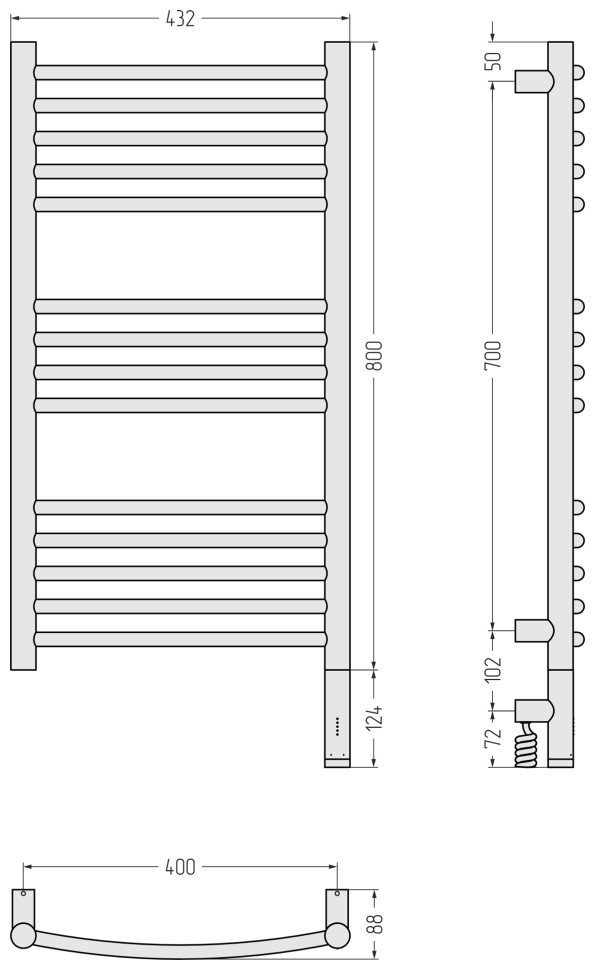 Богема 3.1 выгнутая 800х400 МЭМ правый