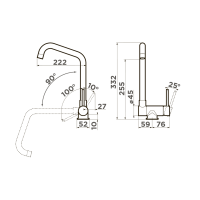 Смеситель для кухни Omoikiri Mori-C латунь/хром