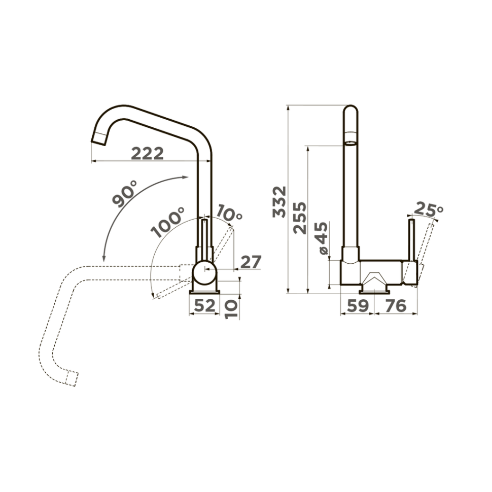 Смеситель для кухни Omoikiri Mori-C латунь/хром