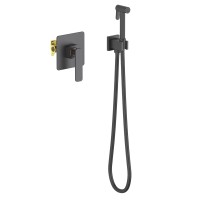 Смеситель встроенный с гигиеническим душем Timo Torne 4389/03SM черный