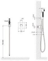Смеситель встроенный с гигиеническим душем Timo Torne 4389/03SM черный
