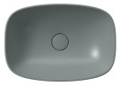 Раковина-чаша накладная овальная GSI NUBES 9784PVC04 500 мм х 350 мм, без отверстия под смеситель, без перелива, с донным клапаном, цвет Agave Matte