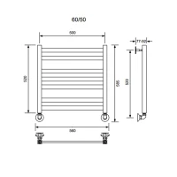 Полотенцесушитель водяной Veconi Vero-B, 50/60, хром