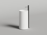 Раковина напольная ARMONIA ROUND TOP 01  без отверстия под смеситель 450х450х900 S-Sense Глянцевое