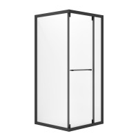 Душевое ограждение Niagara Nova NG-6833-34ВLACK (90х90х195) квадрат,черный матовый,двери раздвижные,стекло прозрачное,1 место