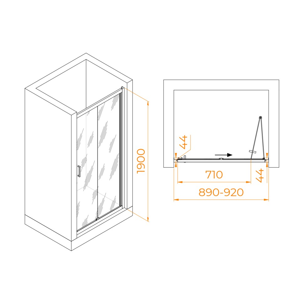 Душевая дверь RGW PA-21B (900)