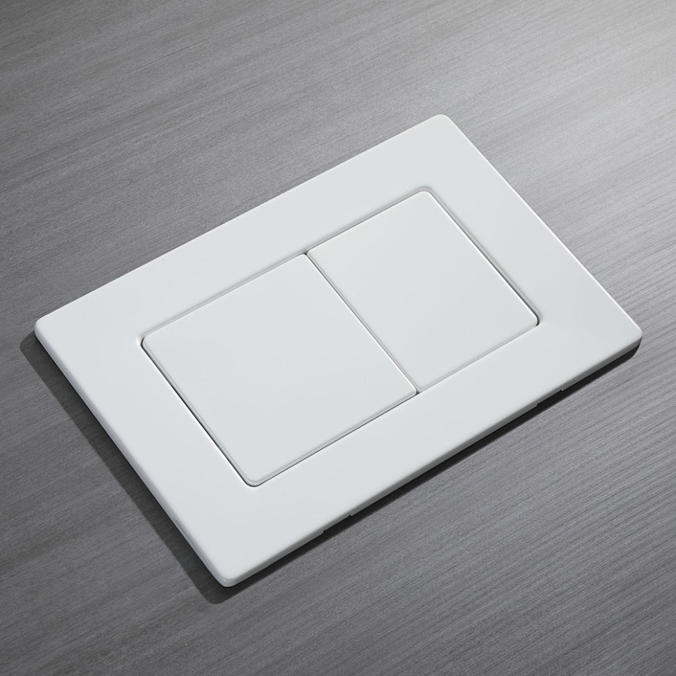 Кнопка смыва Veconi FLUSH V9, FLV9-W, 237х159х6, нержавеющая сталь, белый матовый