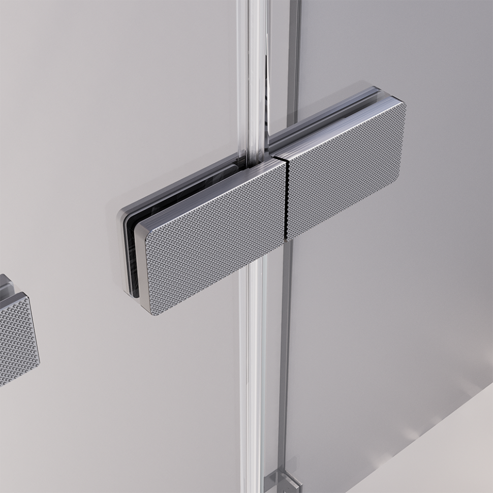 Душевой угол распашной Veconi Premium Alassio SP GR, 1500х900x2000, брашированный графит, стекло прозрачное осветленное