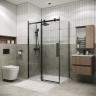 Душевое ограждение Grossman Classic 100.K33.04.100.42.00-200.K33.04.80.42.00 (100х80х195) раздвижная,графит сатин,стекло прозрачное,2 места