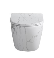 Унитаз подвесной безободковый MILLEAU Vortex N MYL038BMAW с микролифтом (матовый белый мрамор)