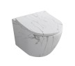 Унитаз подвесной безободковый MILLEAU Vortex N MYL038BMAW с микролифтом (матовый белый мрамор)