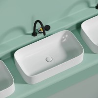 Умывальник чаша накладная прямоугольная (цвет Белый Матовый) Element 705x380x150мм