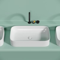 Умывальник чаша накладная прямоугольная (цвет Белый Матовый) Element 705x380x150мм