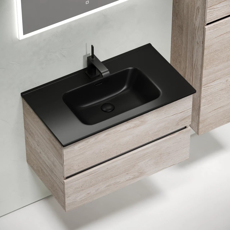 Тумба подвесная SANCOS Urban 790х450х550, c двумя ящиками оснащенными доводчиками, дуб галифакс натуральный , арт. UR80EG