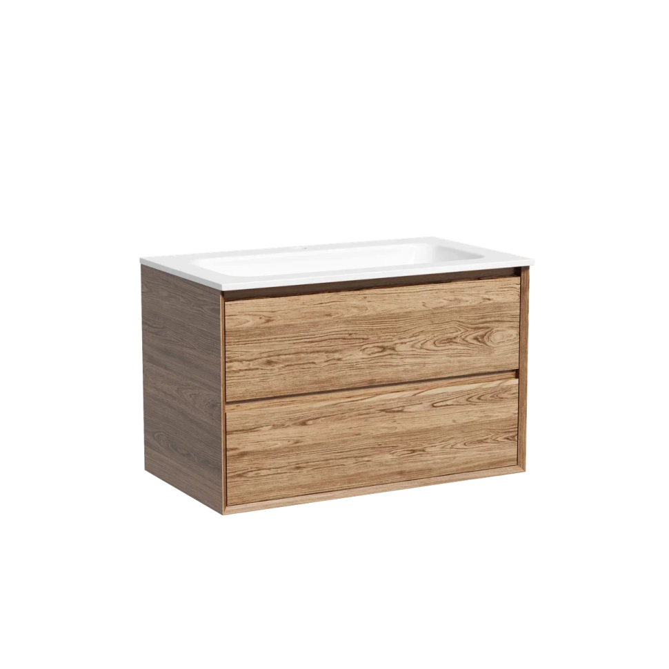 Тумба подвесная SANCOS Marmi 2.0 790х445х520 c двумя ящиками оснащенными доводчиками скрытого монтажа, цвет дуб чарльстон, арт.MR2.080ECH