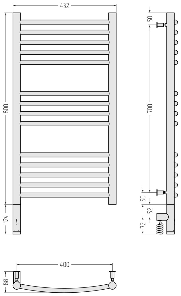 Богема 3.0 выгнутая 800х400 МЭМ левый