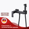 Смеситель Raglo настенный с гигиеническим душем черный