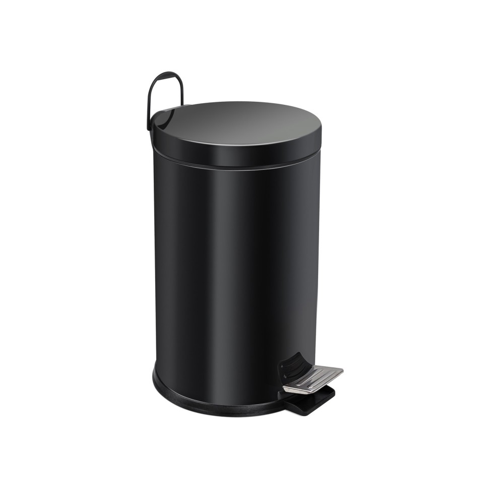 Ведро-контейнер BERGES для мусора с педалью 12 л, черное