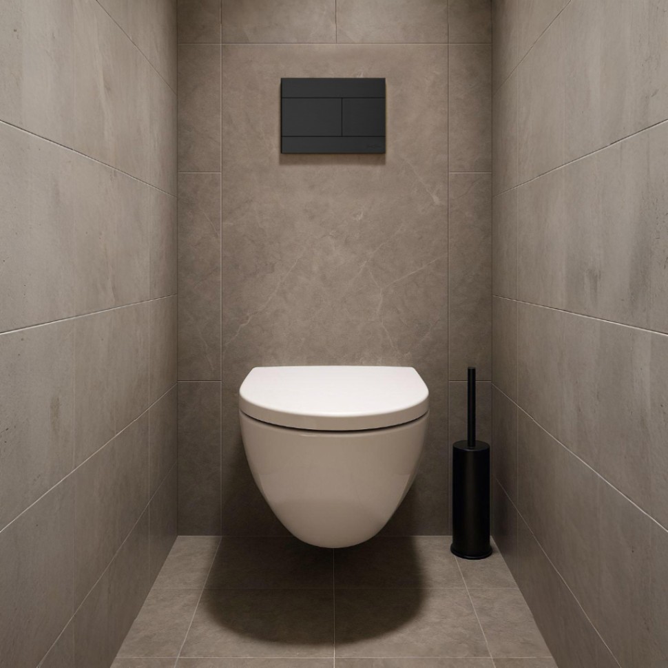 Комплект 2в1 IBERICA BLANCA инсталляция SILENCIO MINI, кнопка смыва INOX-R черный матовый (IB.001М.015.04)