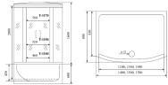 Timo Standart T-1140 душевая кабина 140*88*220, турецкая баня хамам