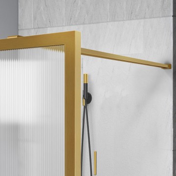 Душевая перегородка Волк-Ин (Walk-In) VSW-1HP800FLBG, 800*2000, брашированное золото, стекло рифленое