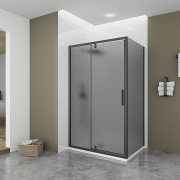 Боковая панель Veconi Ottimo SP B, 1000х1900 черный матовый, стекло тонированное матовое