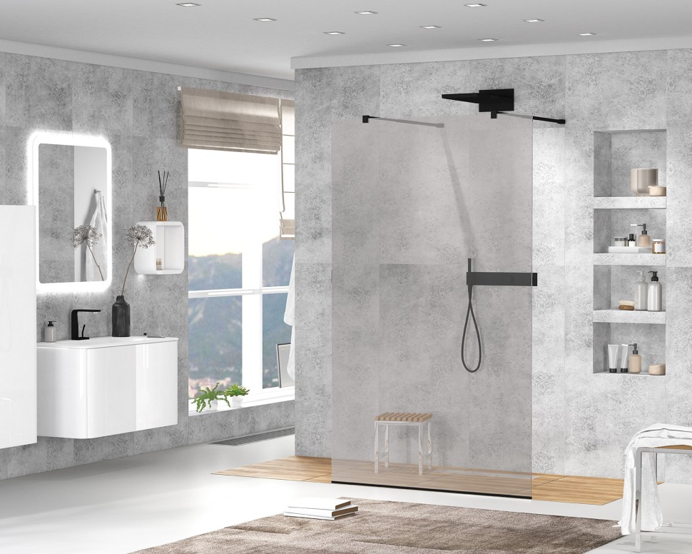 Душевая перегородка CEZARES LIBERTA-L-2-120-GR-NERO