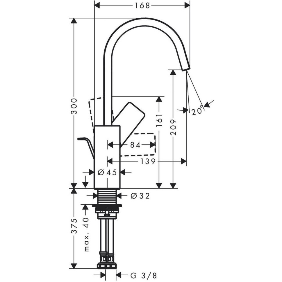 Смеситель для раковины Hansgrohe Vivenis 75030700, белый матовый