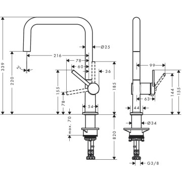 Смеситель для кухни Hansgrohe Talis M54 1jet 72806000, хром