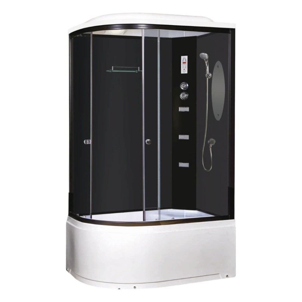 Душевая кабина Niagara Ultra NG-214-01RN (120х80х220) высокий поддон(48см),черный,стекло тонированное,4 места