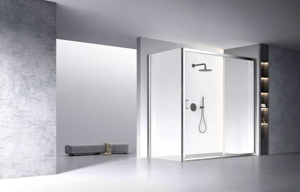 Душевой угол Veconi Rovigo RV-060, 1900х900х1950, хром, стекло прозрачное