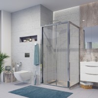 Душевое ограждение Niagara Nova NG-62-10A-A70 (100х70х195) прямоугольник,хром,двери раздвижные,стекло прозрачное,2 места