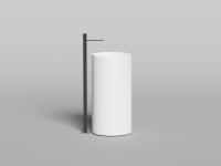 Раковина напольная ARMONIA ROUND TOP 01  без отверстия под смеситель 450х450х900 S-Stone Матовое