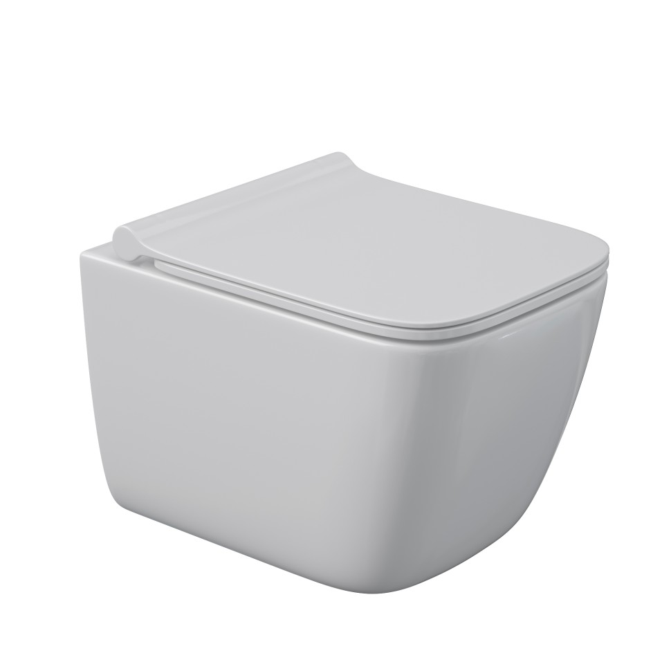 Унитаз BERGES подвесной QUATTRO S 49 см, сиденье дюропласт Quattro Strati Slim SO, микролифт, быстросъём