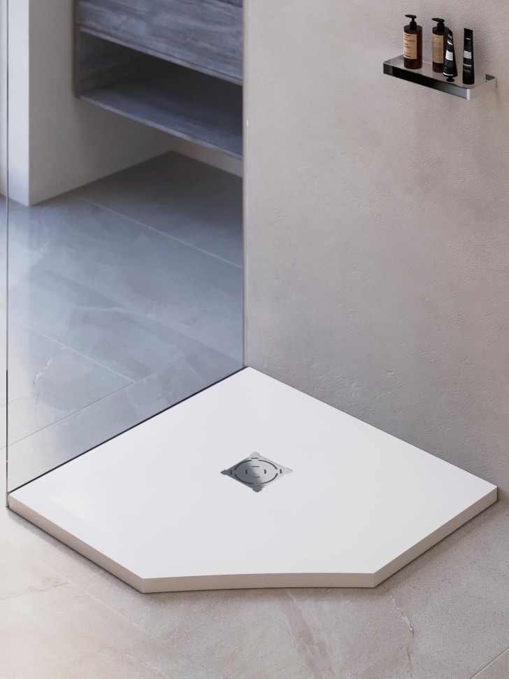 Душевой поддон трапеция RGW ST/T-W Белый (800x800)