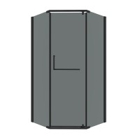 Душевое ограждение Grossman Pragma 302.K33.03.9090.21.10 (90х90х195) трапеция,распашная,черный матовый,стекло тонированное, 1 место