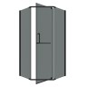 Душевое ограждение Grossman Pragma 302.K33.03.9090.21.10 (90х90х195) трапеция,распашная,черный матовый,стекло тонированное, 1 место