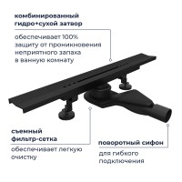 Душевой трап, обрезной RGW SDR-53B (600)