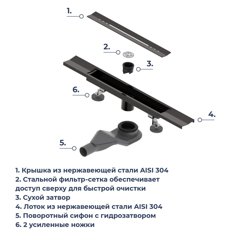Душевой трап, обрезной RGW SDR-53B (600)