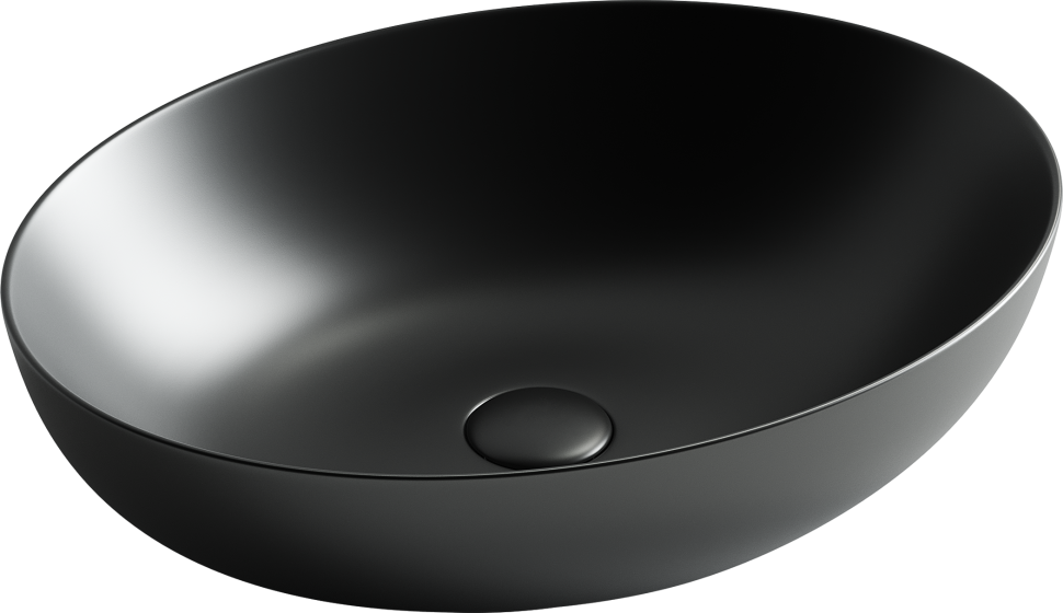 Умывальник чаша накладная овальная (цвет Черный Матовый) Element 520x395x130мм