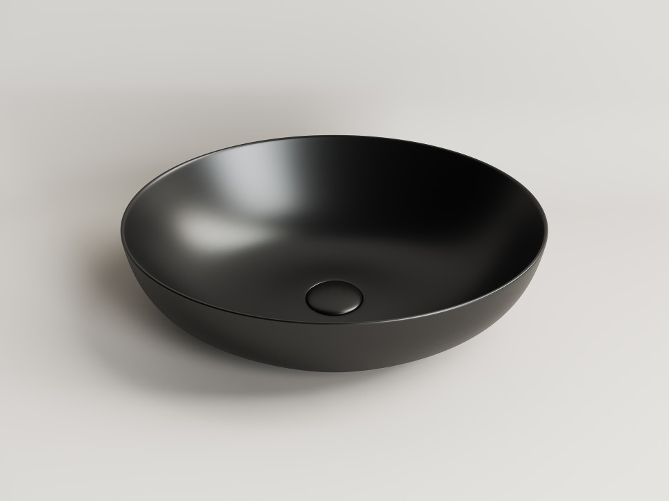 Умывальник чаша накладная овальная (цвет Черный Матовый) Element 520x395x130мм