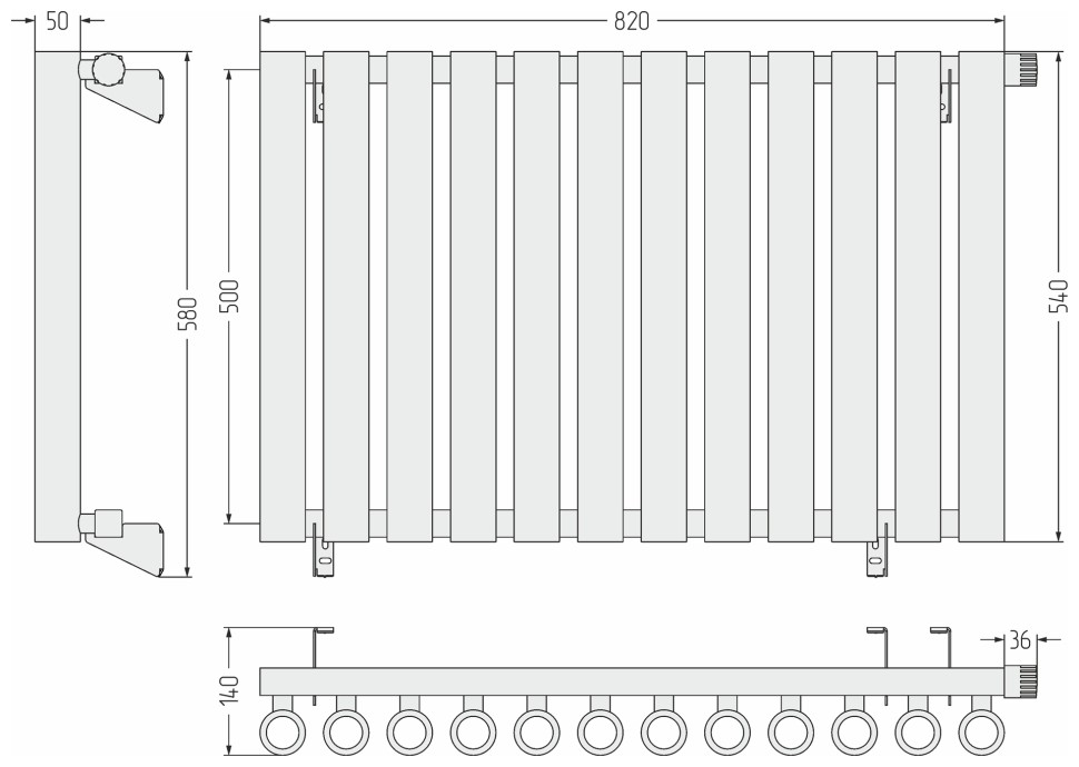 Кумир-0 EU50 правый 500х820 12 секций